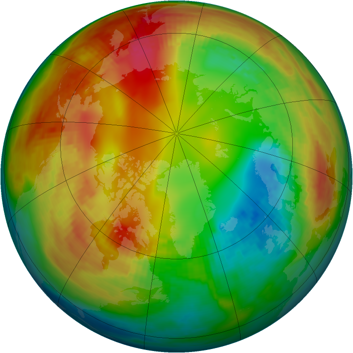 Arctic ozone map for 27 January 1981